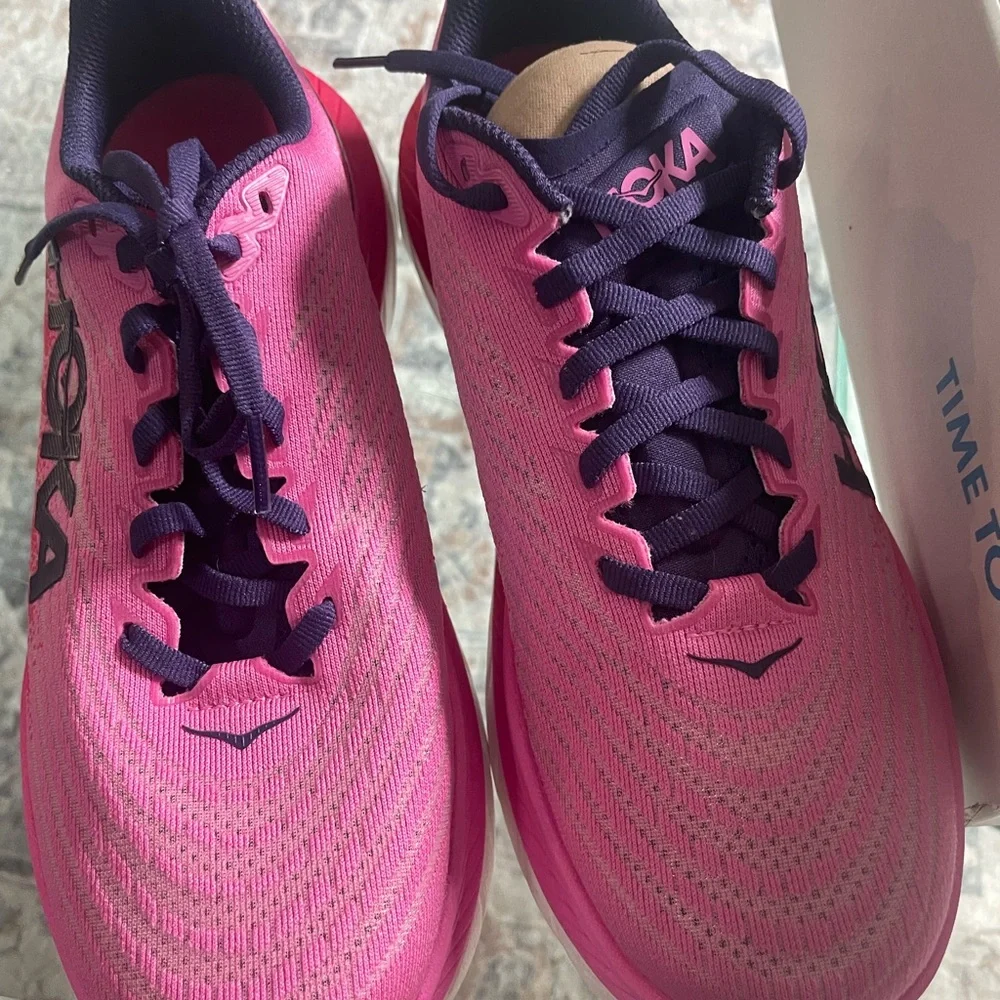 Hoka Pink Athletic Shoes with Maximalist Cushioning - Picture 3 of 6